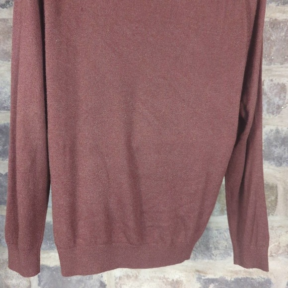 NORTHERN Isles Brown Crew Neck Silk Rayon Cashmere Sweater Men's Size Large - Picture 8 of 14